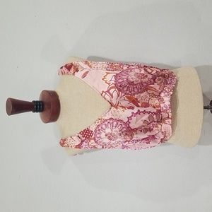 Free People Weekend in Montauk Smocked Crop Tie Strap Tank Blush Combo S…